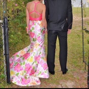 Pink floral prom dress!!!
